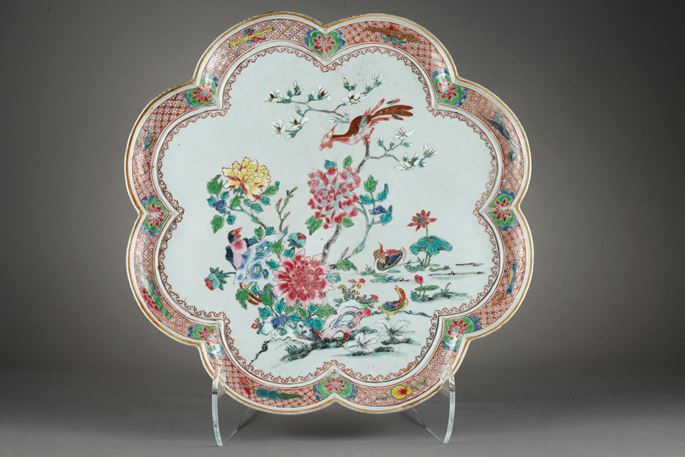Rare large tray porcelain famille rose decorated flowers Mandarin Duck and birds | MasterArt